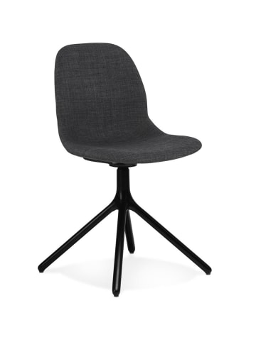 KADIMA DESIGN Stuhl Textil & Metall, Klassischer Polsterstuhl, Esszimmerstuhl in Anthrazit