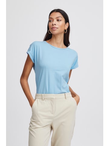 b.young Shirt Kurzarm Rundhals Sommer Top in Blau