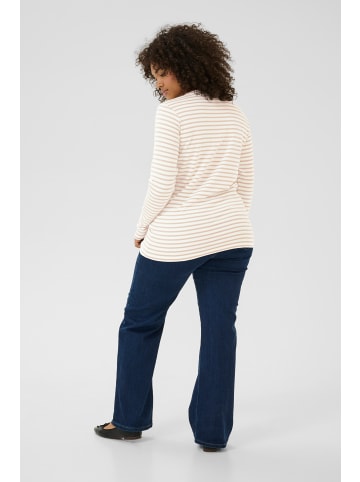 KAFFE curve Langarm-Shirt KClia Regular fit in Chalk/Beige, Peach Heart