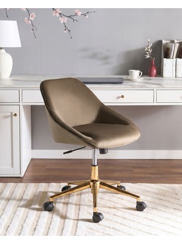 Beliani Bürostuhl BARDSDALE in Braun/Gold/Schwarz - (W) 54 x (H) 77 x (L) 54 cm