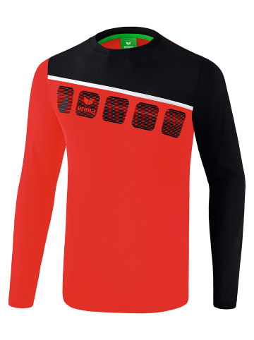 erima 5-C Longsleeve in rot/schwarz/weiss