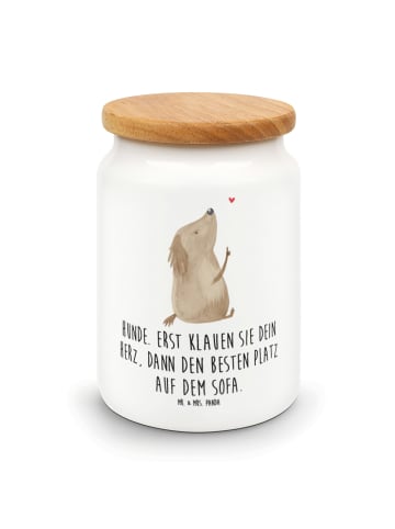 Mr. & Mrs. Panda Teedose Hund Liebe mit Spruch in Weiß