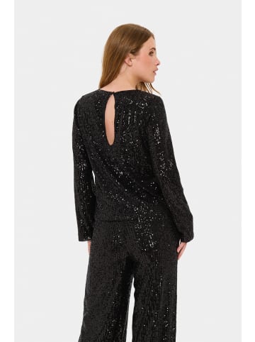 SAINT TROPEZ Langarm-Bluse NeyanaSZ Gerade Passform in Black
