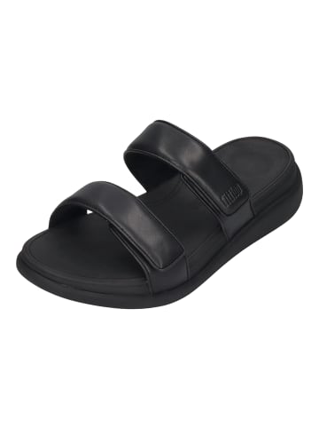 fitflop Pantoletten F-MODE GO ADJUSTABLE TWO-BAR BUCKLE SLIDES in schwarz