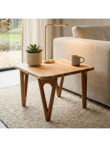 FineBuy Couchtisch in Braun / Akazie / 60x60x40