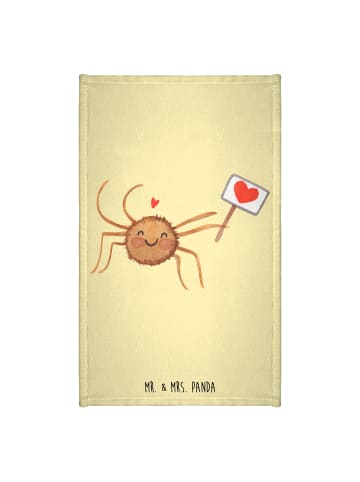 Mr. & Mrs. Panda Handtuch Spinne Agathe Motivation ohne Spruch in Gelb Pastell
