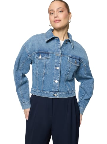Zero  Jeansjacke kurz mit Knopfleiste in Middle Blue Denim