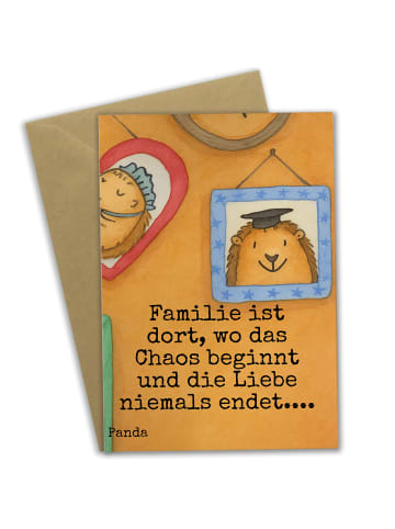 Mr. & Mrs. Panda Grußkarte Igel Familie Design mit Spruch in Weiß