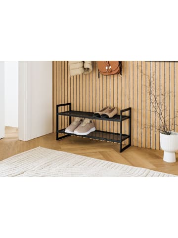Zeller Schuhregal aus Metall NORDIC SPACE in Schwarz, 70 x 36 x 24 cm