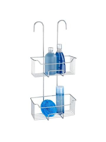 Wenko Duschregal MILO mit Thermostat, 2 Ablagen in Grau, (B) 25 x (H) 55 x (L) 14 cm