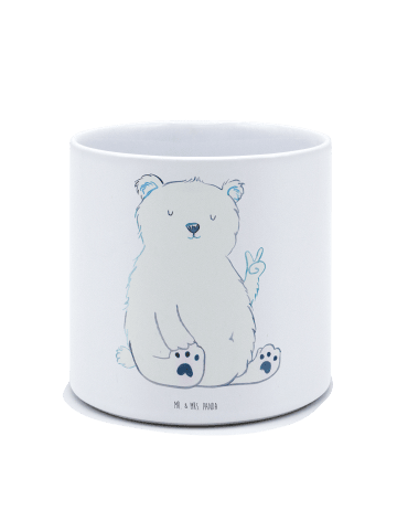 Mr. & Mrs. Panda Pflanzgefäß Eisbär Faul ohne Spruch in Weiß