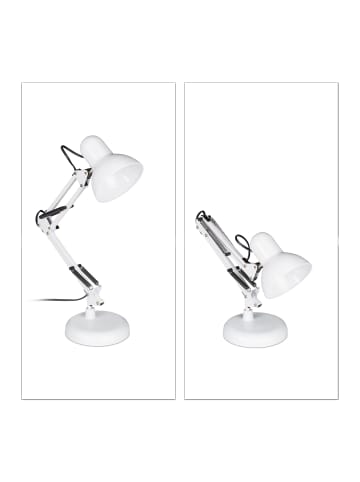 relaxdays Schreibtischlampe in Weiß - (B)27 x (H)50 x (T)15 cm