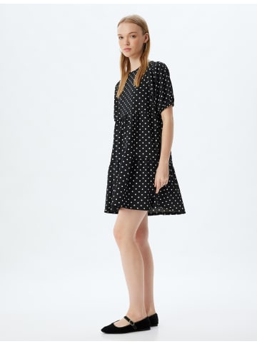 KOTON Kleid in Schwarz Gemustert