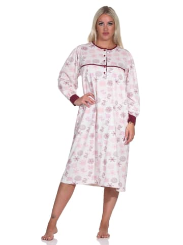 NORMANN Langarm Nachthemd klassische Design Knopfleiste am Hals - 88997 in creme