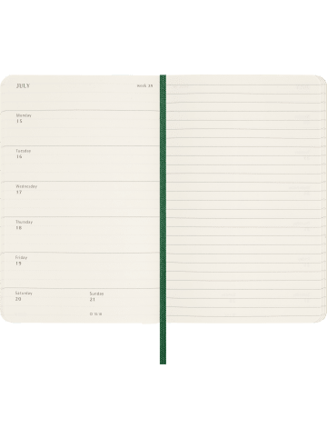 Moleskine 12 Monate Wochen Notizkalender 2024, Weicher Einband in Myrtengrün