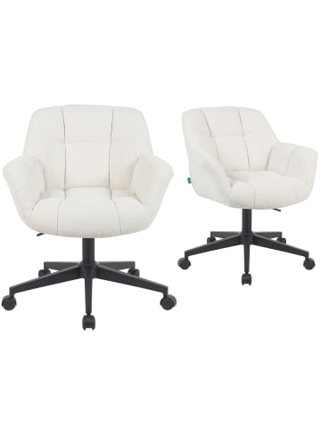 DUBI Möbel 2er-Set: Bürostuhl Mika-Nuri in Creme - (B)65 x (H)79 x  (T)66 cm
