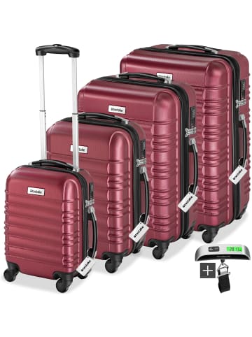 tectake Hartschalenkoffer-Set aus robustem ABS-Kunststoff, 360° drehbar