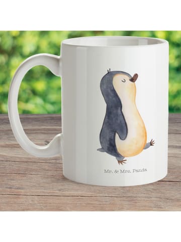 Mr. & Mrs. Panda Plastikbecher Pinguin mHerzieren ohne Spruch in Weiß