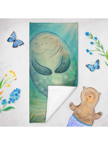 Mr. & Mrs. Panda Handtuch Seekuh Happy Design ohne Spruch in OZeichenanblue