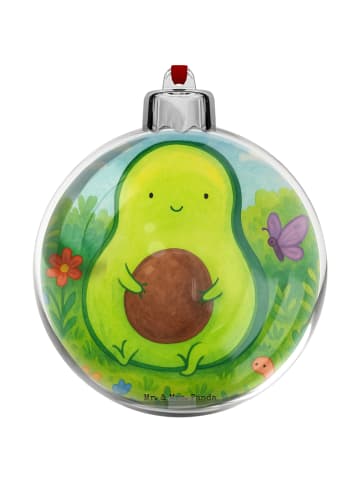 Mr. & Mrs. Panda Weihnachtsanhänger Avocado Kern Design ohne Spruch in Weiß