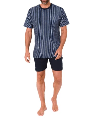NORMANN Kurzarm Schlafanzug Shorty Pyjama 125 105 90 554 in marine