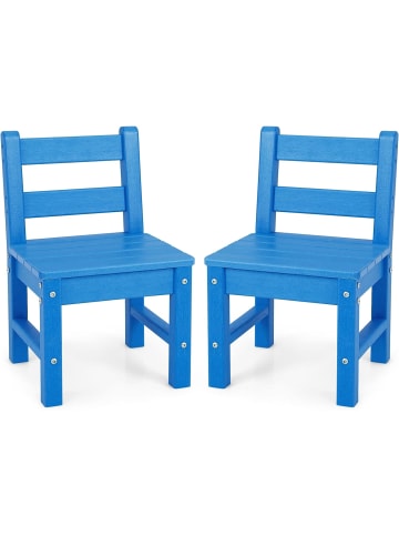 COSTWAY 2er Set Stühlen in Blau