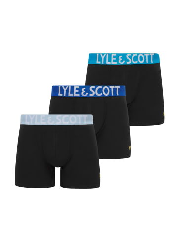 Lyle & Scott Trunks 3-Er Set in Tiefschwarz mit mehrfarbigem Bund