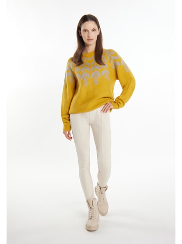 Usha Damen Strick Pullover in Curry Mehrfarbig