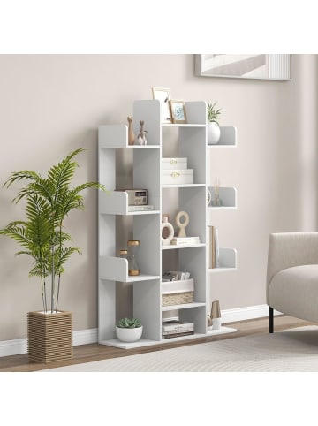 COSTWAY Bücherregal im Baumform mit 13 Fächern in Weiß