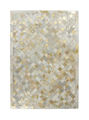 Flachgewebe Teppich Lea 210 in Elfenbein Gold