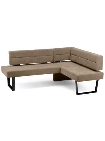 58 aufm Kessel ECKBANKGRUPPE Modern Doralyn 1 für 7 Personen Microfaser Schwarz/Braun