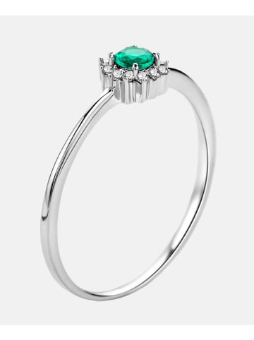 Diamant L'éternel Ring aus 375 Weißgold mit Diamant mit Smaragd