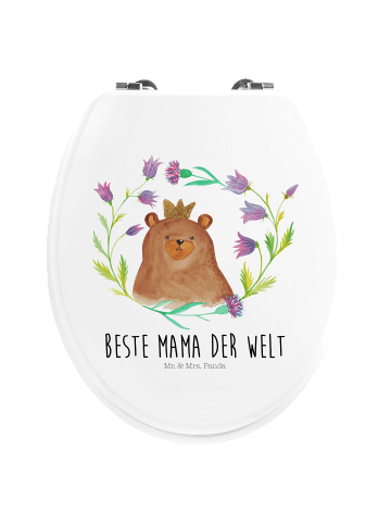 Mr. & Mrs. Panda Klobrille Bär Königin mit Spruch in Weiß