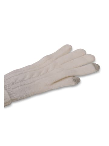 CASH-MERE.CH Bio Handschuhe mit Zopfmuster in Weiss