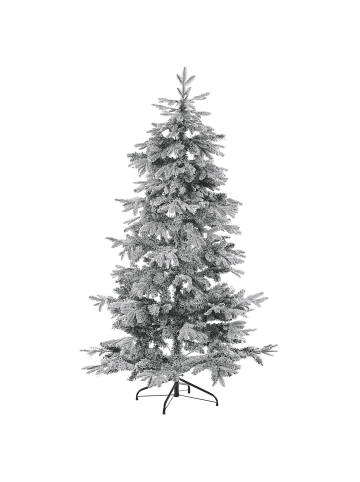 Beliani Weihnachtsbaum TOMICHI in Weiß/Schwarz/Grün - (W) 130 x (H) 210 x (L) 130 cm