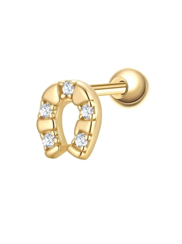 Glanzstücke München Piercing Hufeisen aus Sterling Silber mit Zirkonia in gelbgold