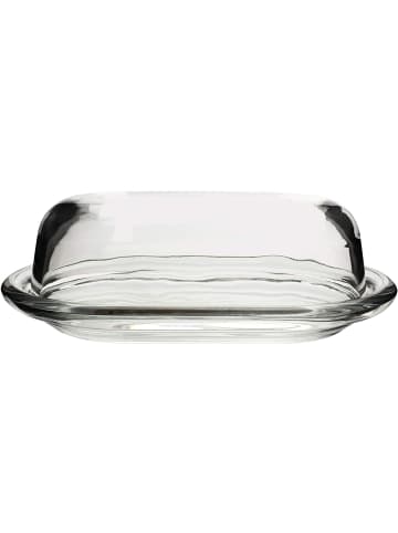 Pasabahce Basic - Butterdose, 19,5 x 13 cm aus Glas mit Deckel in Transparent