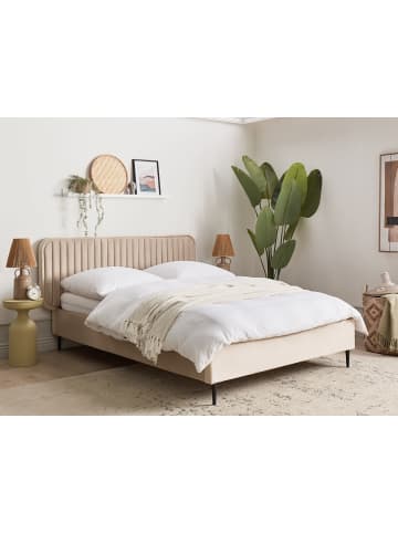 Beliani Doppelbett BRIN in Beige/Schwarz - (W) 174 x (H) 102 x (L) 215 cm