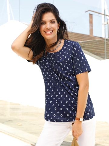 Sieh an! Kurzarm-Shirt in marine-weiß-bedruckt