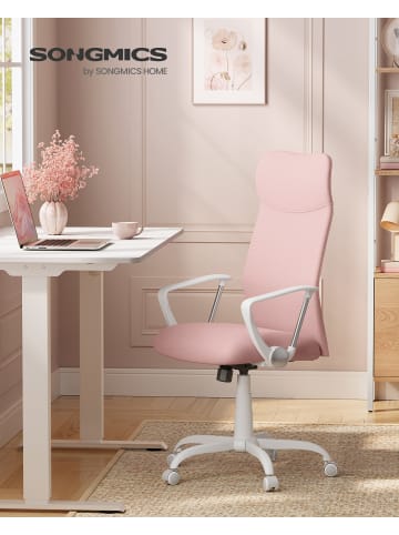 SONGMICS Bürostuhl Kime in Pastellrosa - (B)59 x (H)122.7 x (T)58 cm
