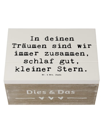 Mr. & Mrs. Panda Geschenkbox Spruch Alleine schlafen lernen mit ... in Weiß