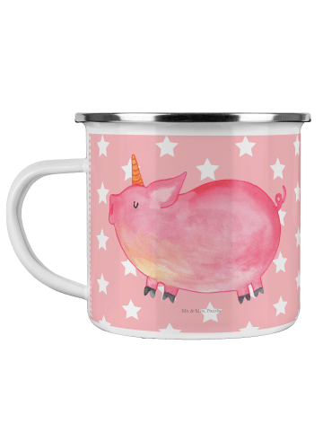 Mr. & Mrs. Panda Campingbecher Einhorn Schwein ohne Spruch in Rot Pastell