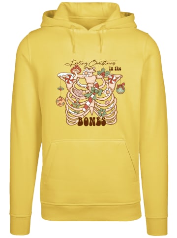 F4NT4STIC Hoodie Feeling Christmas in the bones in taxi yellow
