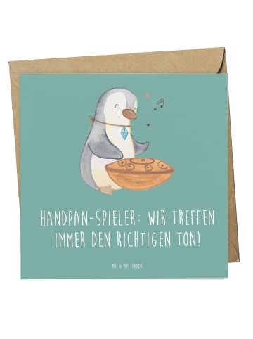 Mr. & Mrs. Panda Deluxe Karte Handpan Spieler mit Spruch in Meeresbrise