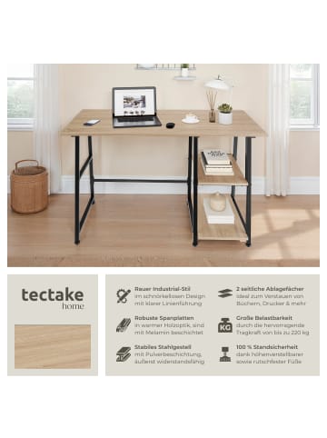 tectake Schreibtisch Paisley 120 x 50 x 73,5 cm, Industrial Holz hell, Eiche Sonoma
