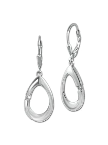 SilberDream Ohrringe Silber 925 Sterling Silber, glanz Oval Ohrhänger ca. 3,6cm