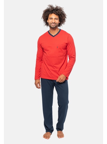 Ammann Schlafanzug Langarm Cotton in Rot