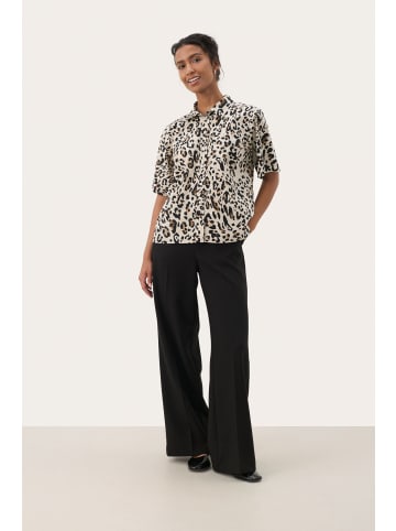 PART TWO Hemd kurzarm TimianPW Gerade Passform in Nature Leopard Print