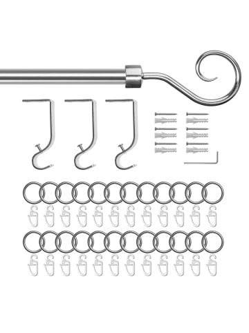 Lichtblick Ausziehbare Gardinenstange in Edelstahloptik