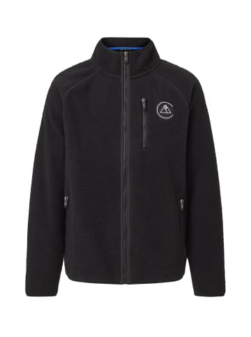 CASH-MERE.CH Retro-Fleece-Jacke aus recyceltem Polyester in Schwarz